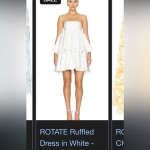 ROTATE strapless ruffle dress